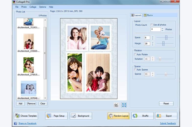 customize collage layout