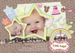 cute baby girl greeting card template