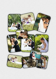 fabulous piled picture collage layout for wedding day