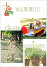 summer time template with cherries