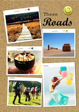 photos pinned on paper board template