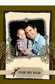 father and son photo on card for father's day