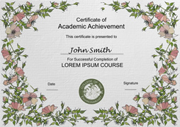 certificate template of academic