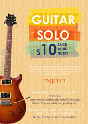 guitar studio flyer template