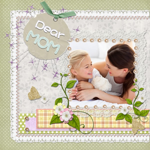 Mother's Day crapbook template