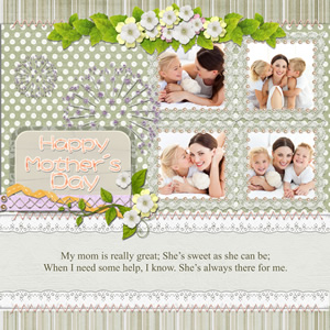 beautiful Mother's Day crapbook template