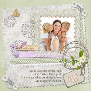 stunning Mother's Day crapbook template