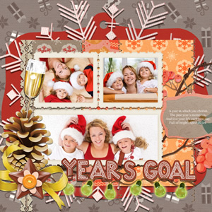 scrapbook template for New Year