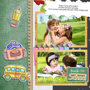 scrapbook template for back to school