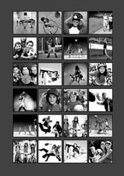 black and white grid collage for little kids