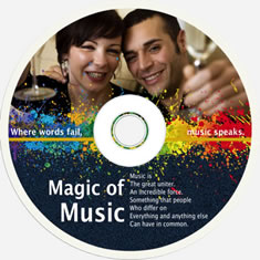 disk cover template design of magic music