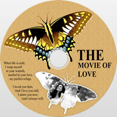 disk cover template of butterfly design