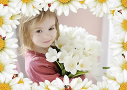 white floral design photo frame collage