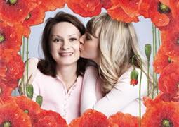 rosy floral design photo frame collage