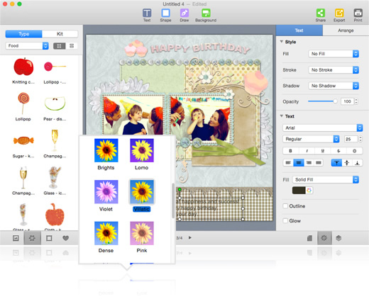 Decorate digital scrapbook