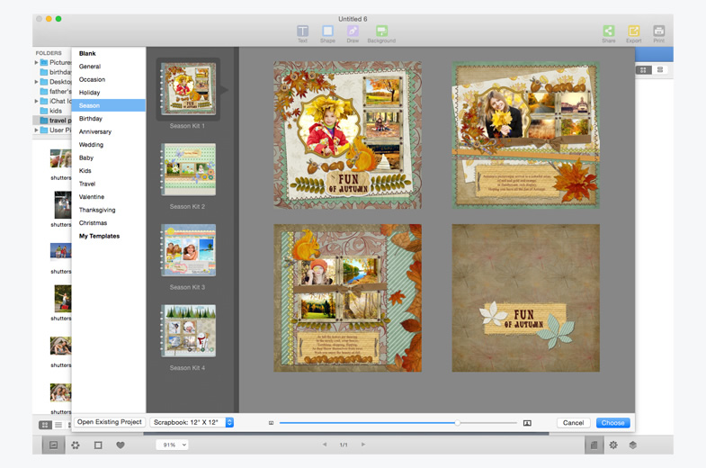 scrapbook templates