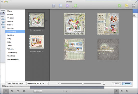 choose anniversary scrapbook kit
