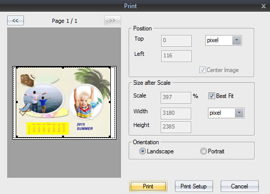 print calendar out