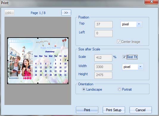 print photo calendar