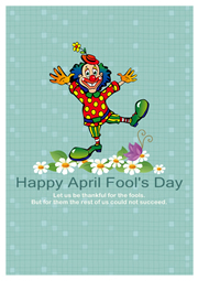 portrait greeting card template for Fool's Day