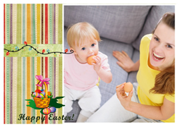 beautiful girl's easter card template