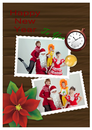 happy family new year card sample