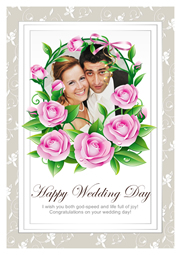 greeting card with happy wedding day