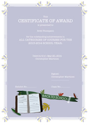 graduation award certificate