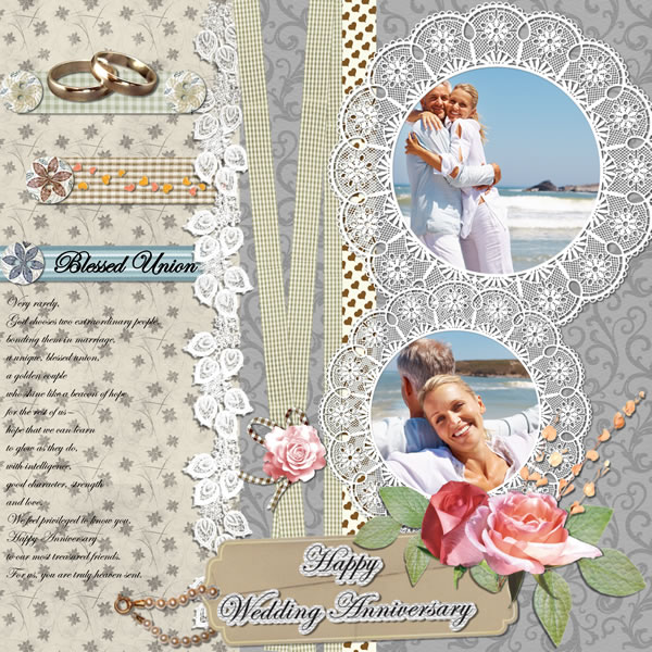 Scrapbook Layout: Wedding Scrapbook, Anniversary Pages