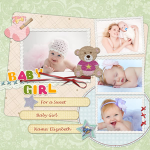 baby girl scrapbook template