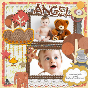 baby angel scrapbook template