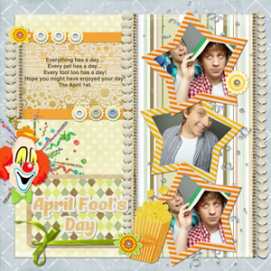 April Fool's Day scrapbook template