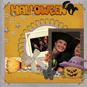 Halloween scrapbook template