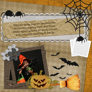 creepy Halloween scrapbook template