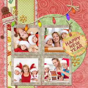 New Year scrapbook template