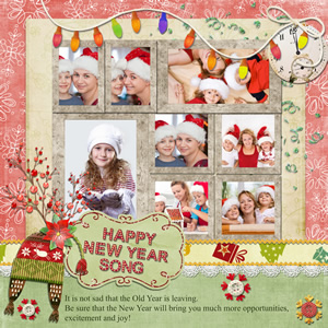 happy New Year scrapbook template