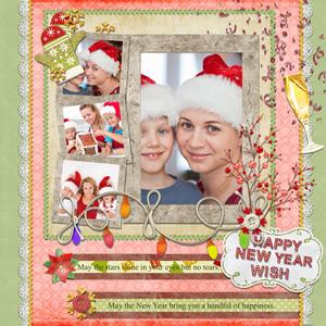 beautiful New Year scrapbook template