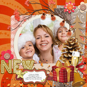 New Year scrapbook design