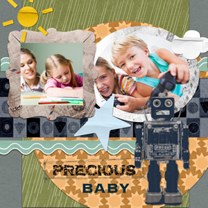 digital scrapbook sample for kids