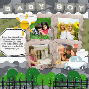 cute kids scrapbook template