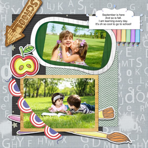 
scrapbook template for back to school event