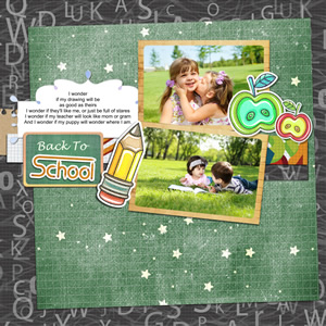 simple back to school scrapbook template