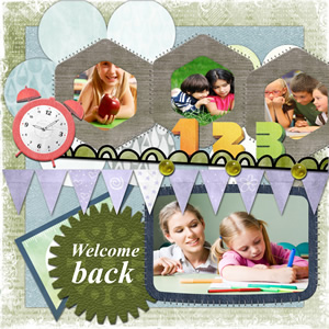 simple scrapbook template for back to school
