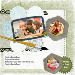 digital scrapbook template for back to school