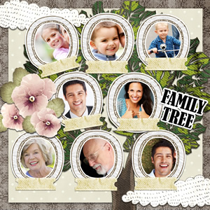 scrapbook page idea for family event