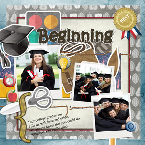 scrapbook page design for graduation