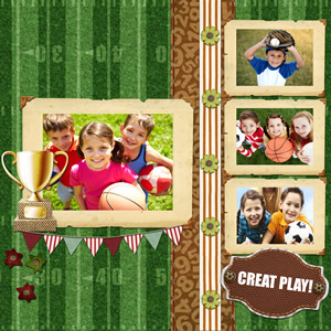 scrapbook design for sport activities