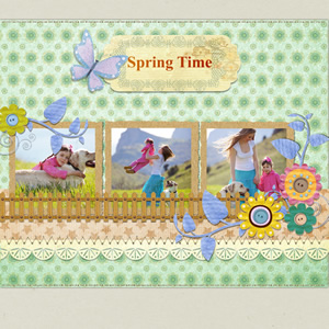 spring scrapbook template