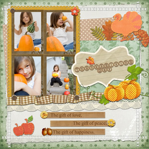 yellow thanksgiving scrapbook template