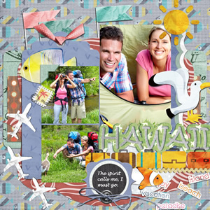 travel scrapbook page design